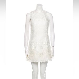 NWT Alexis white ostrich feather mini dress